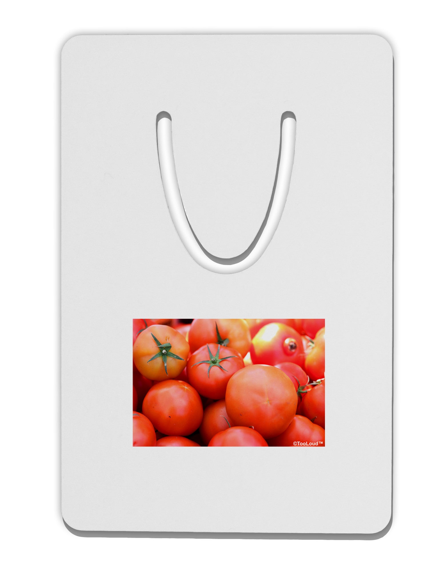 Buy Local Produce Tomatoes Aluminum Paper Clip Bookmark-Bookmark-TooLoud-White-Davson Sales