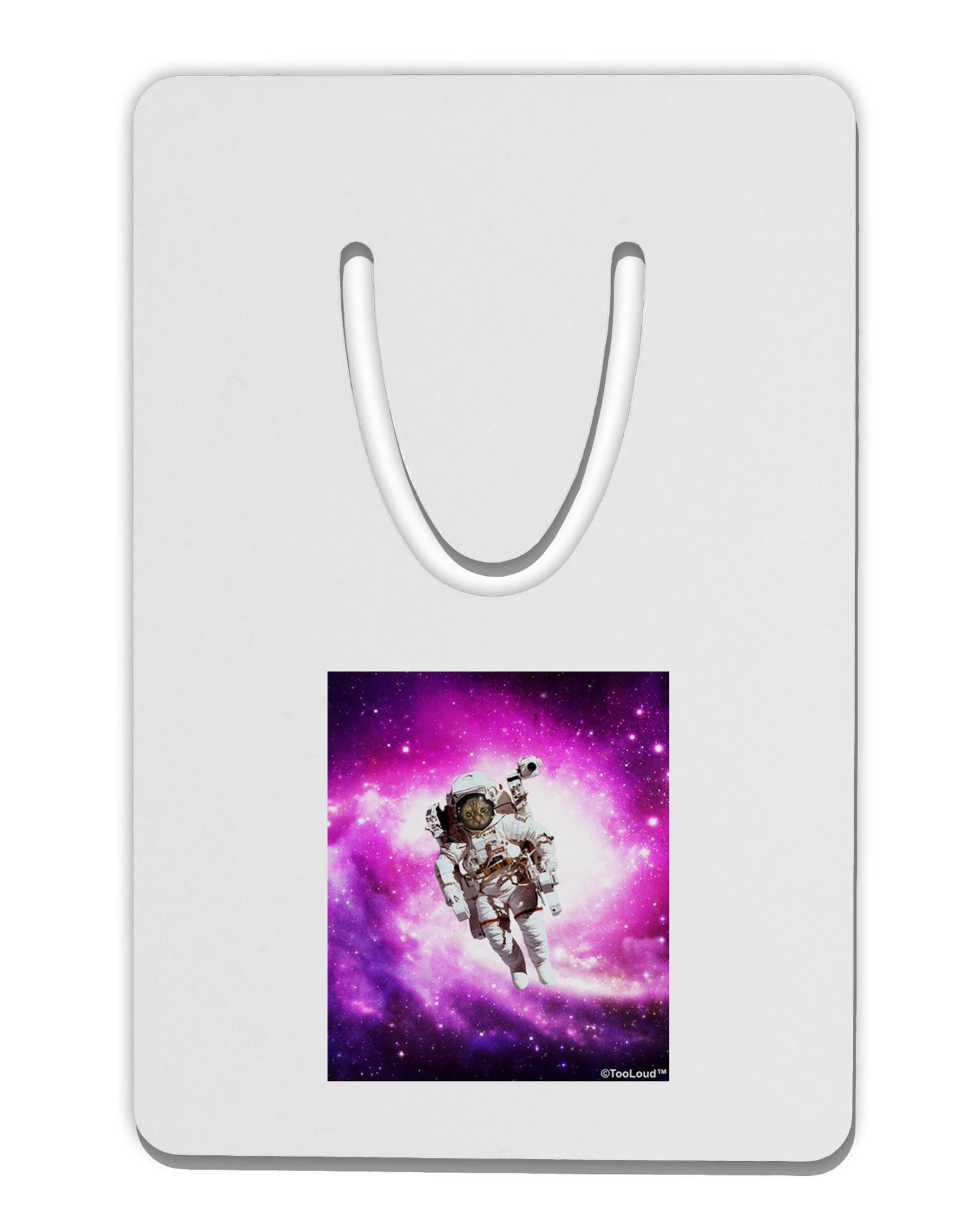 Astronaut Cat Aluminum Paper Clip Bookmark-Bookmark-TooLoud-White-Davson Sales