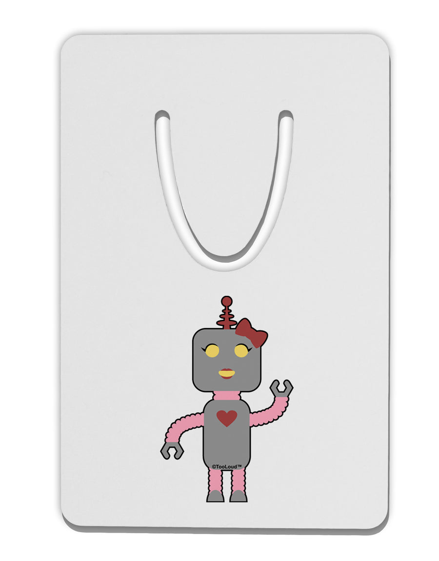 Cute Robot Female Aluminum Paper Clip Bookmark by TooLoud-Bookmark-TooLoud-White-Davson Sales