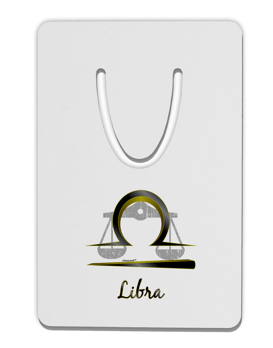 Libra Symbol Aluminum Paper Clip Bookmark-Bookmark-TooLoud-White-Davson Sales