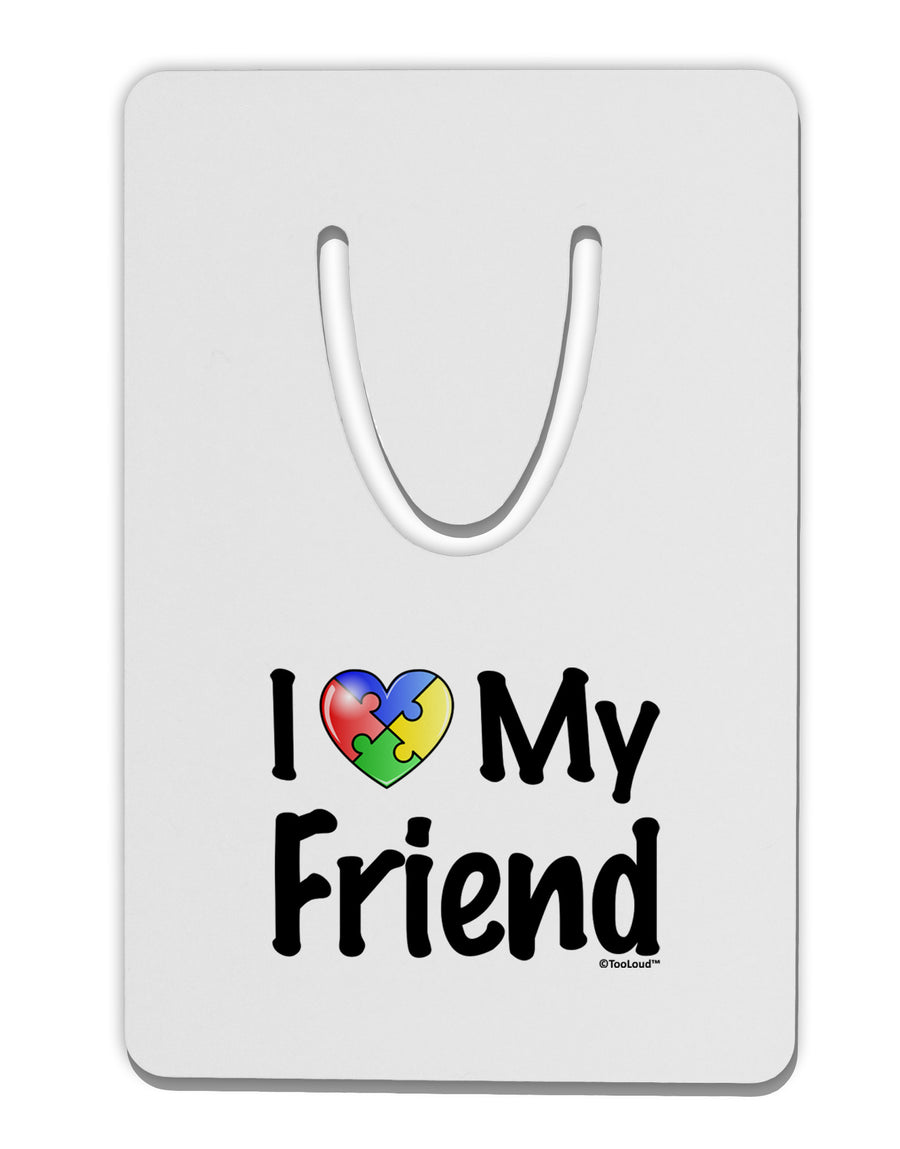 I Heart My Friend - Autism Awareness Aluminum Paper Clip Bookmark by TooLoud-Bookmark-TooLoud-White-Davson Sales