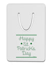 Happy St Patricks Day Clovers Aluminum Paper Clip Bookmark-Bookmark-TooLoud-White-Davson Sales