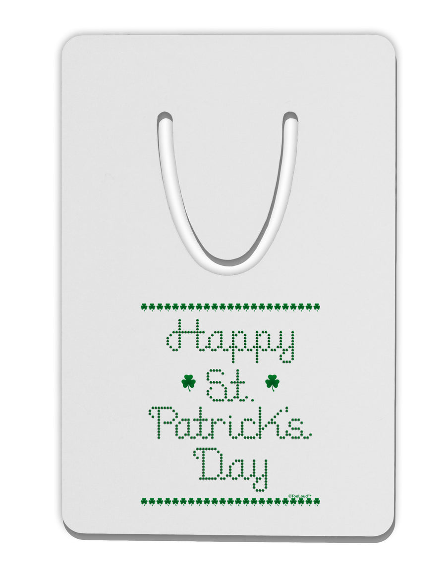 Happy St Patricks Day Clovers Aluminum Paper Clip Bookmark-Bookmark-TooLoud-White-Davson Sales