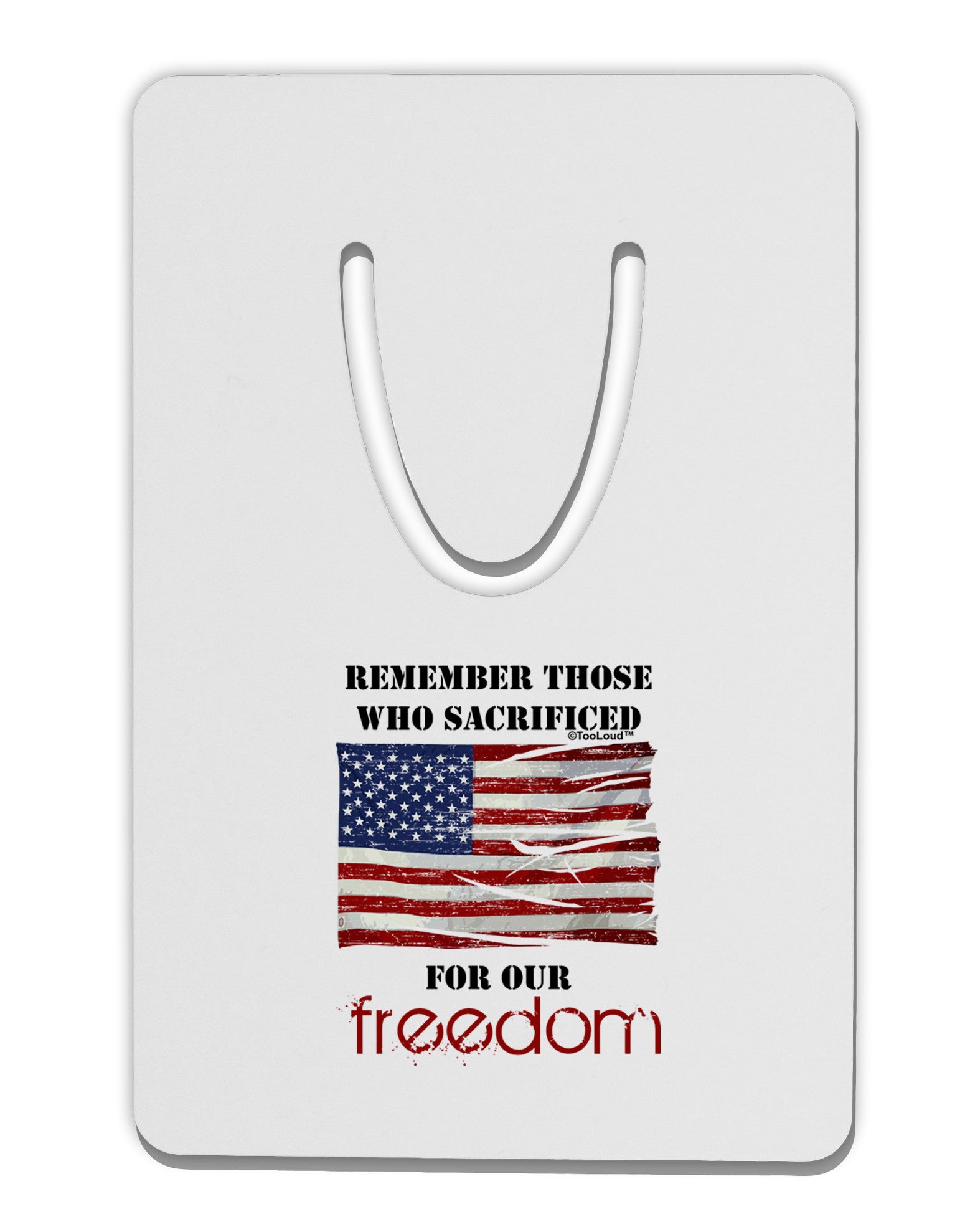 Remember - Veterans Aluminum Paper Clip Bookmark-Bookmark-TooLoud-White-Davson Sales