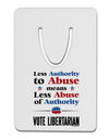 Libertarian Against Authority Abuse Aluminum Paper Clip Bookmark-Bookmark-TooLoud-White-Davson Sales