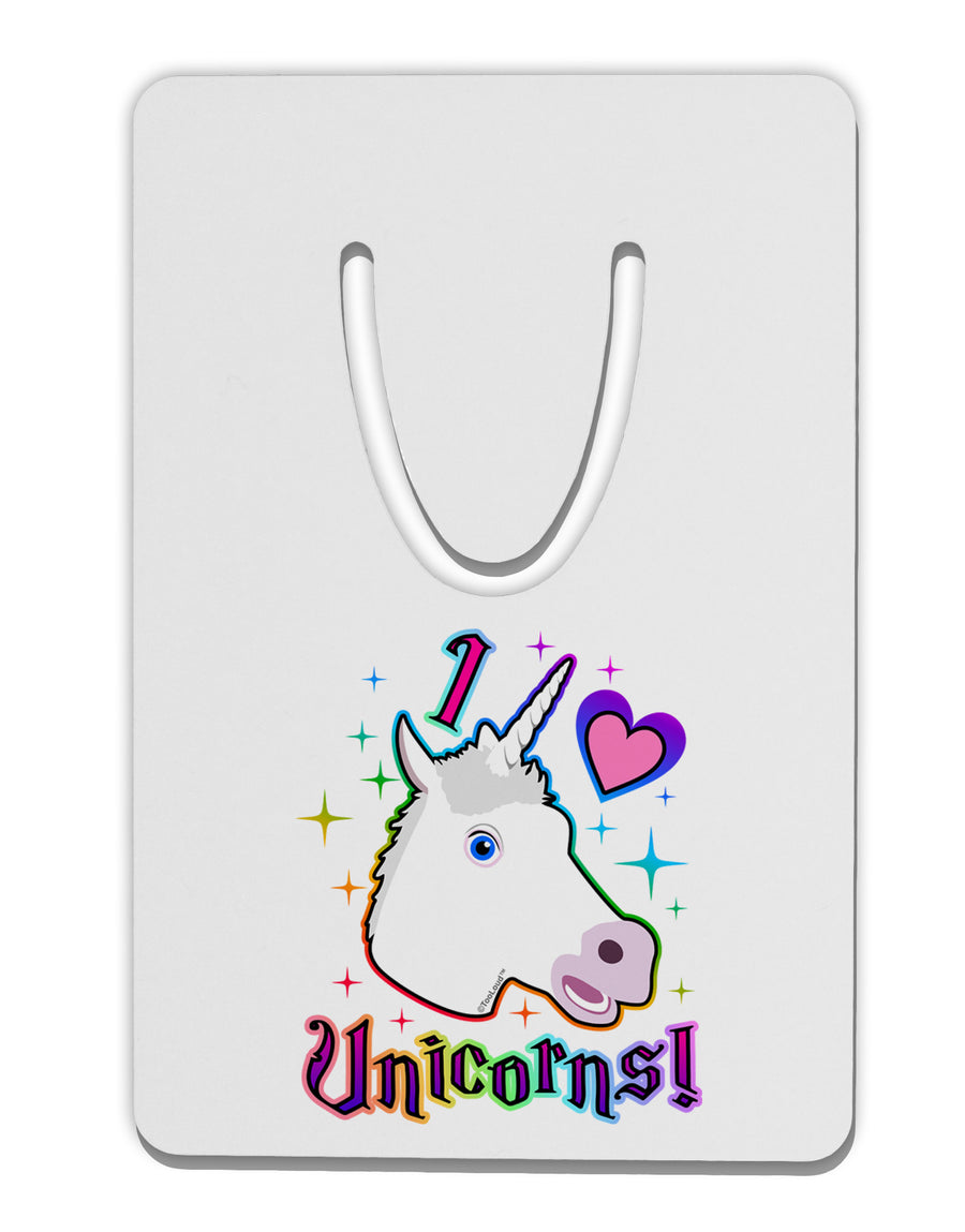 I love Unicorns Aluminum Paper Clip Bookmark-Bookmark-TooLoud-White-Davson Sales