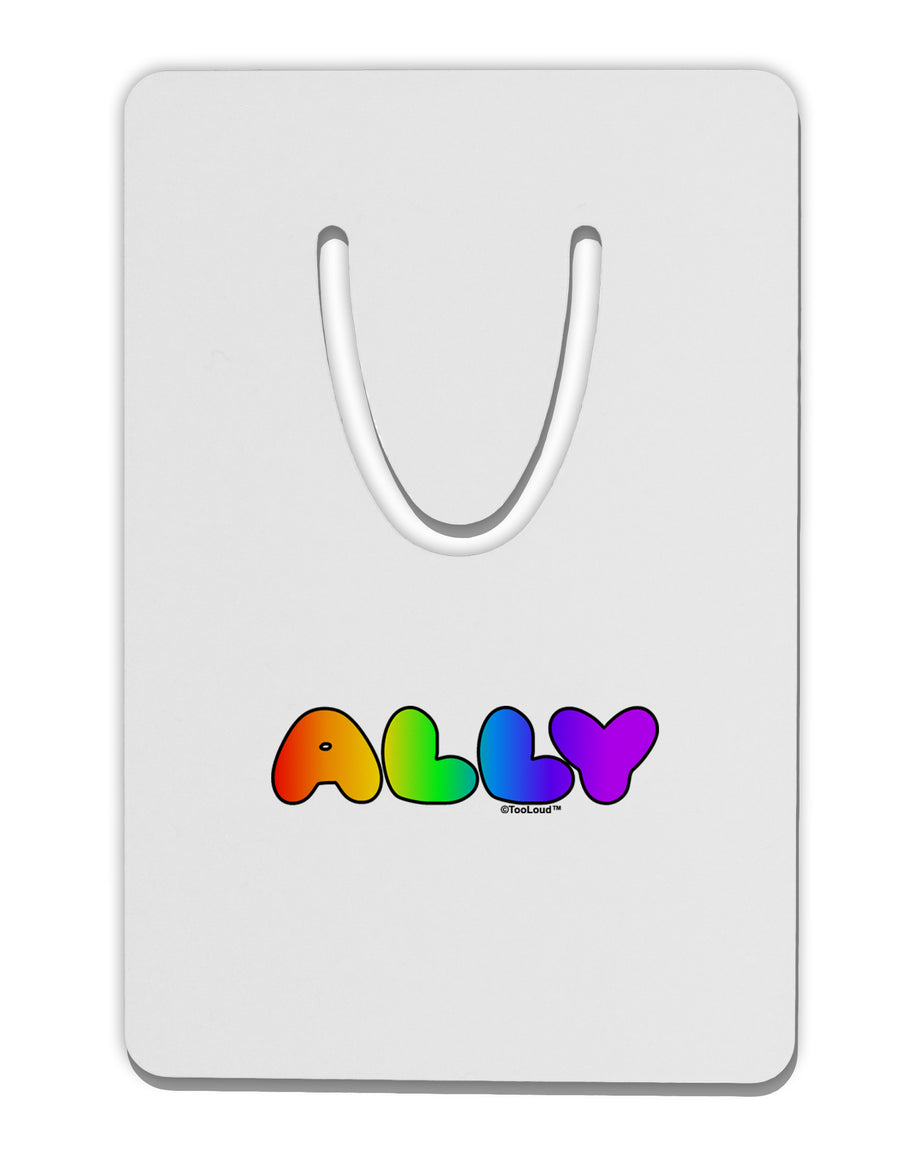 LGBT Ally Rainbow Text Aluminum Paper Clip Bookmark by TooLoud-Bookmark-TooLoud-White-Davson Sales