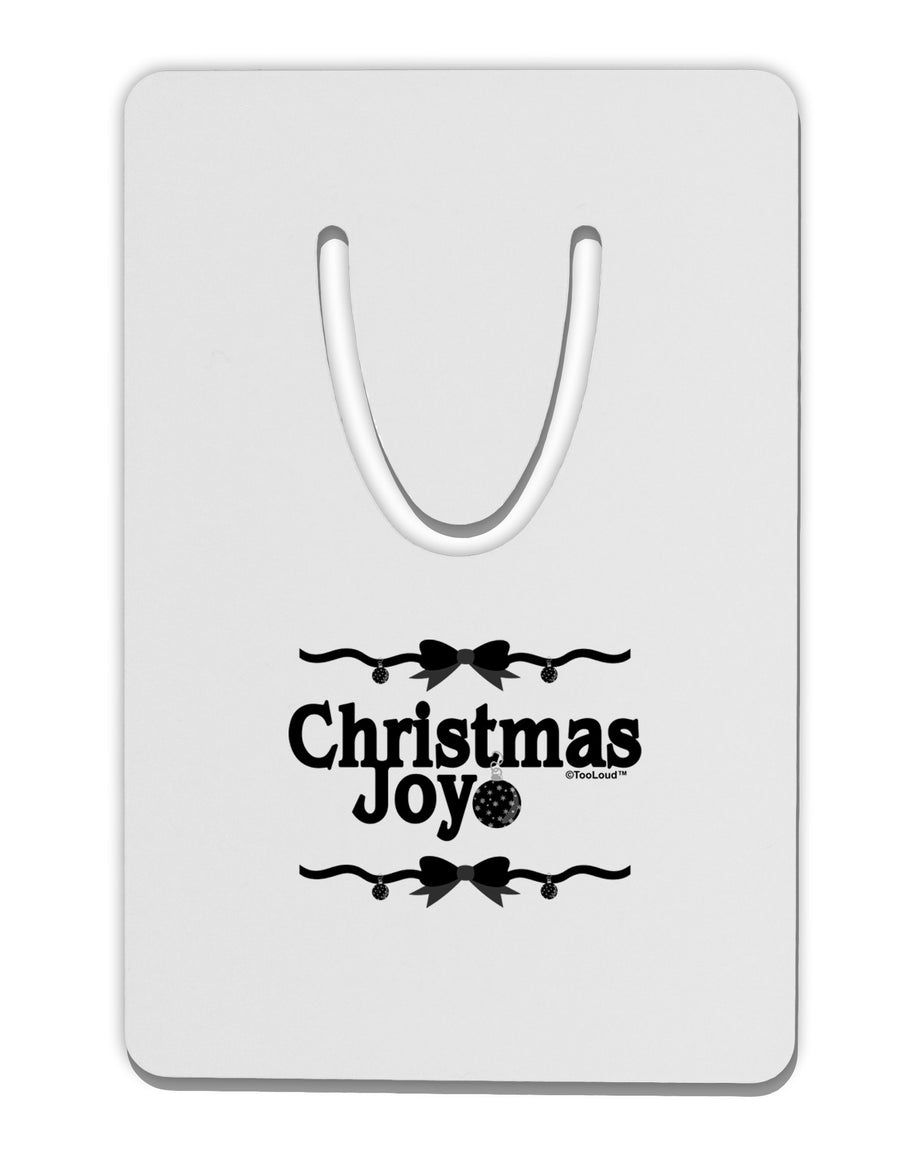 Christmas Joy BnW Aluminum Paper Clip Bookmark-Bookmark-TooLoud-White-Davson Sales