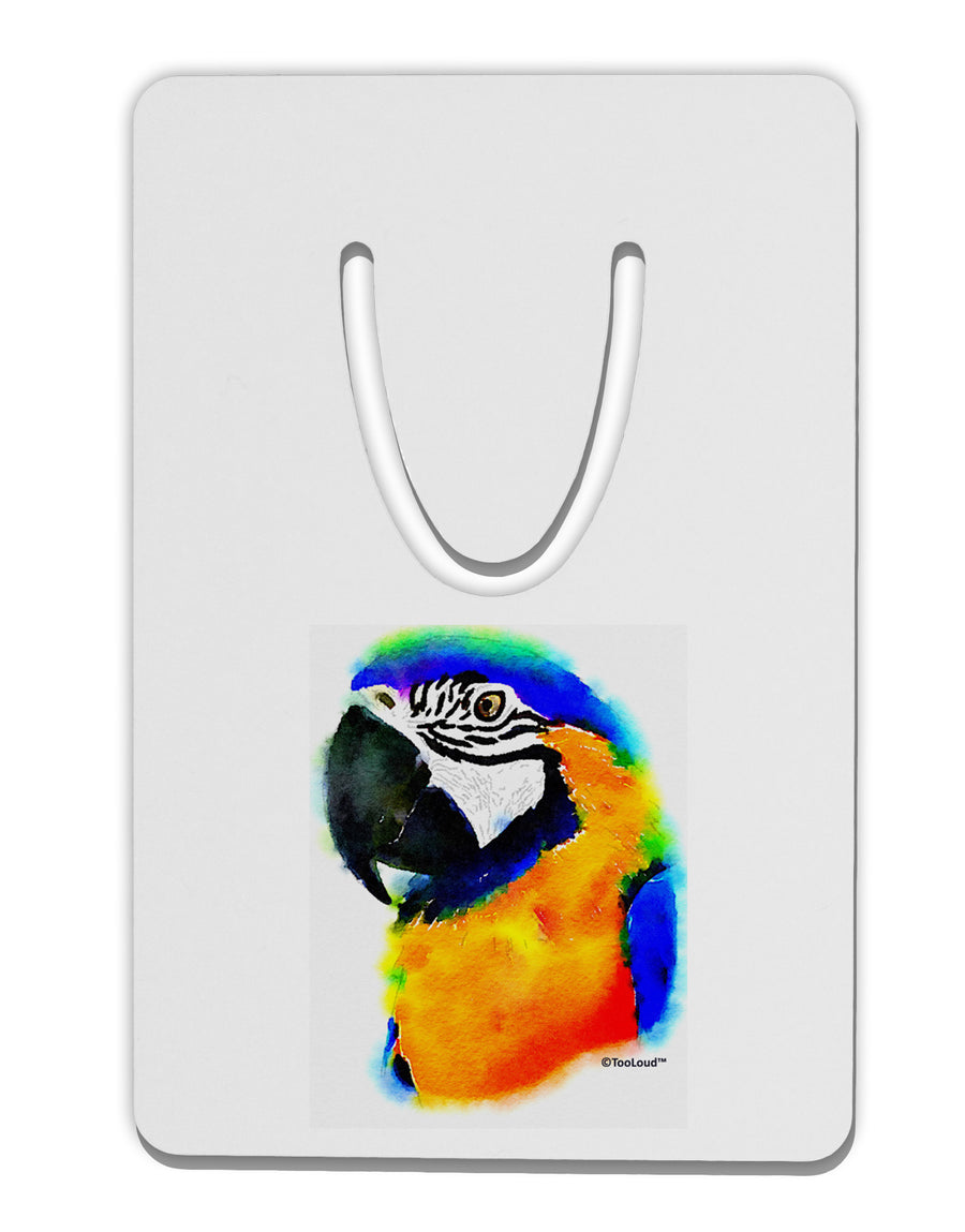 Brightly Colored Parrot Watercolor Aluminum Paper Clip Bookmark-Bookmark-TooLoud-White-Davson Sales