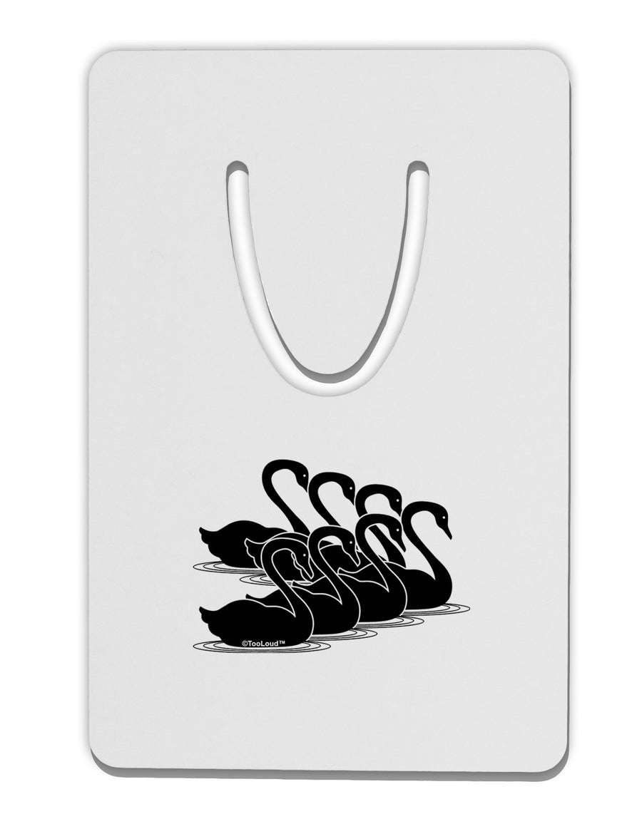 Seven Swans A Swimming Aluminum Paper Clip Bookmark-Bookmark-TooLoud-White-Davson Sales