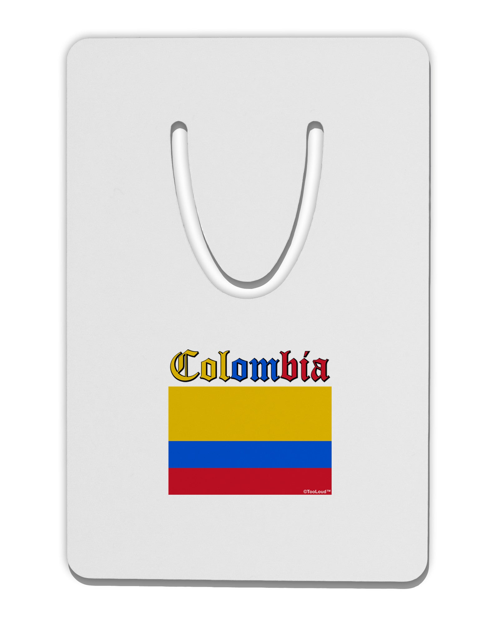 Colombia Flag Aluminum Paper Clip Bookmark-Bookmark-TooLoud-White-Davson Sales