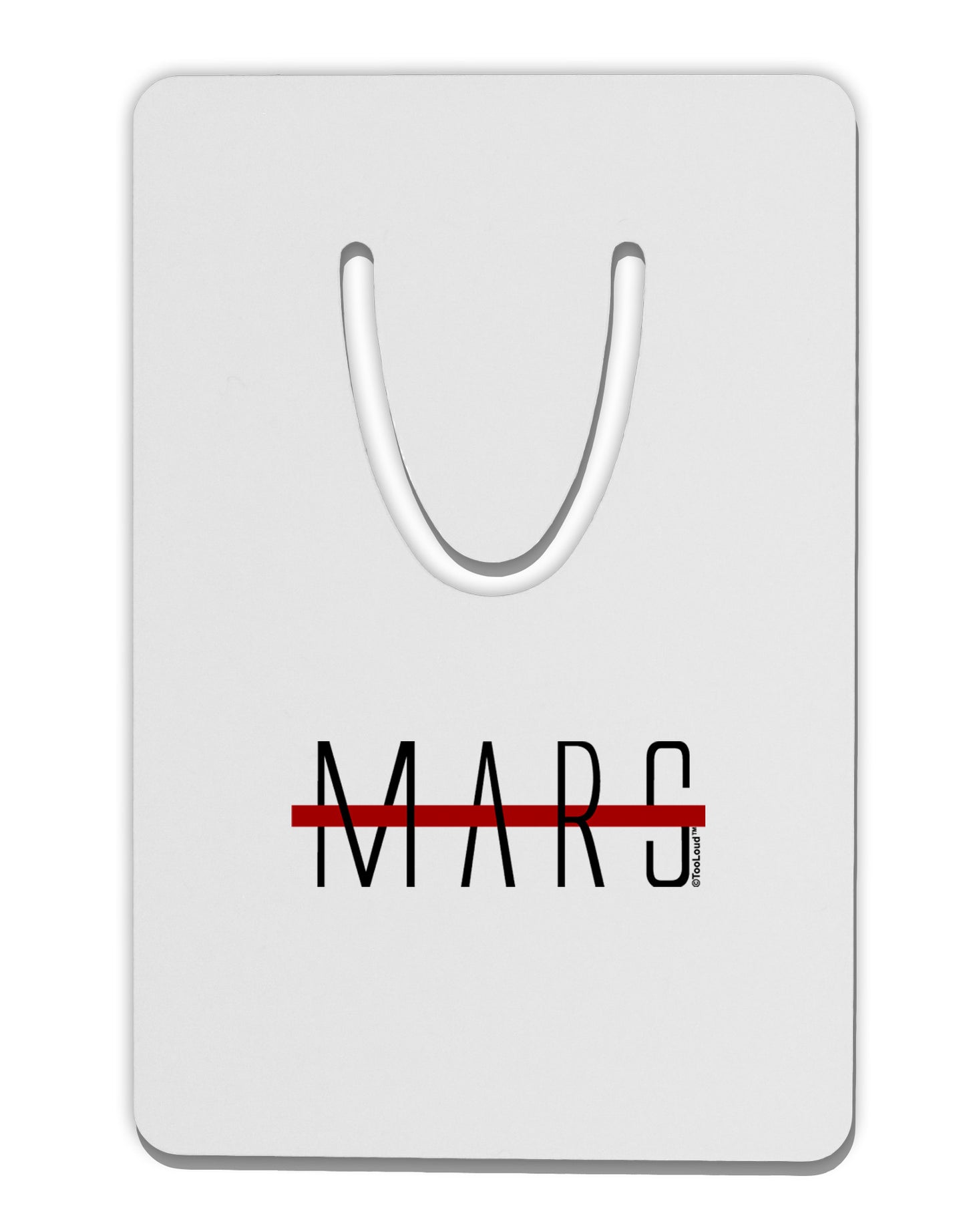 Planet Mars Text Only Aluminum Paper Clip Bookmark-Bookmark-TooLoud-White-Davson Sales