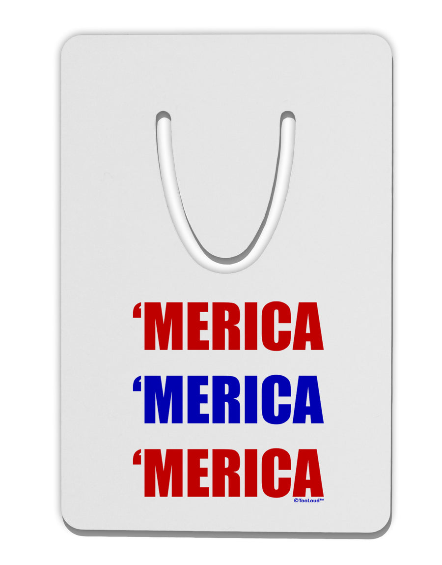 Merica Merica Merica - Red and Blue Aluminum Paper Clip Bookmark-Bookmark-TooLoud-White-Davson Sales