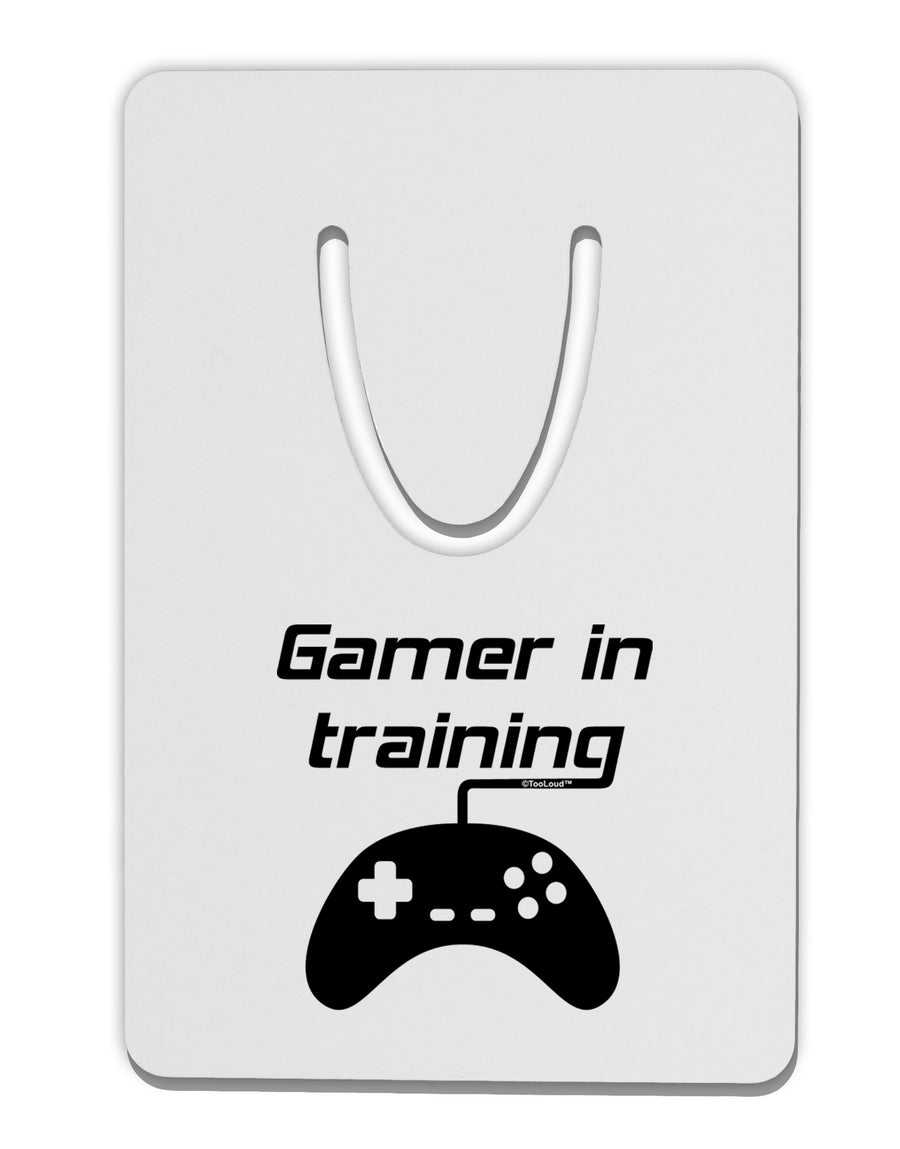 Gamer In Training BnW Aluminum Paper Clip Bookmark by TooLoud-Bookmark-TooLoud-White-Davson Sales