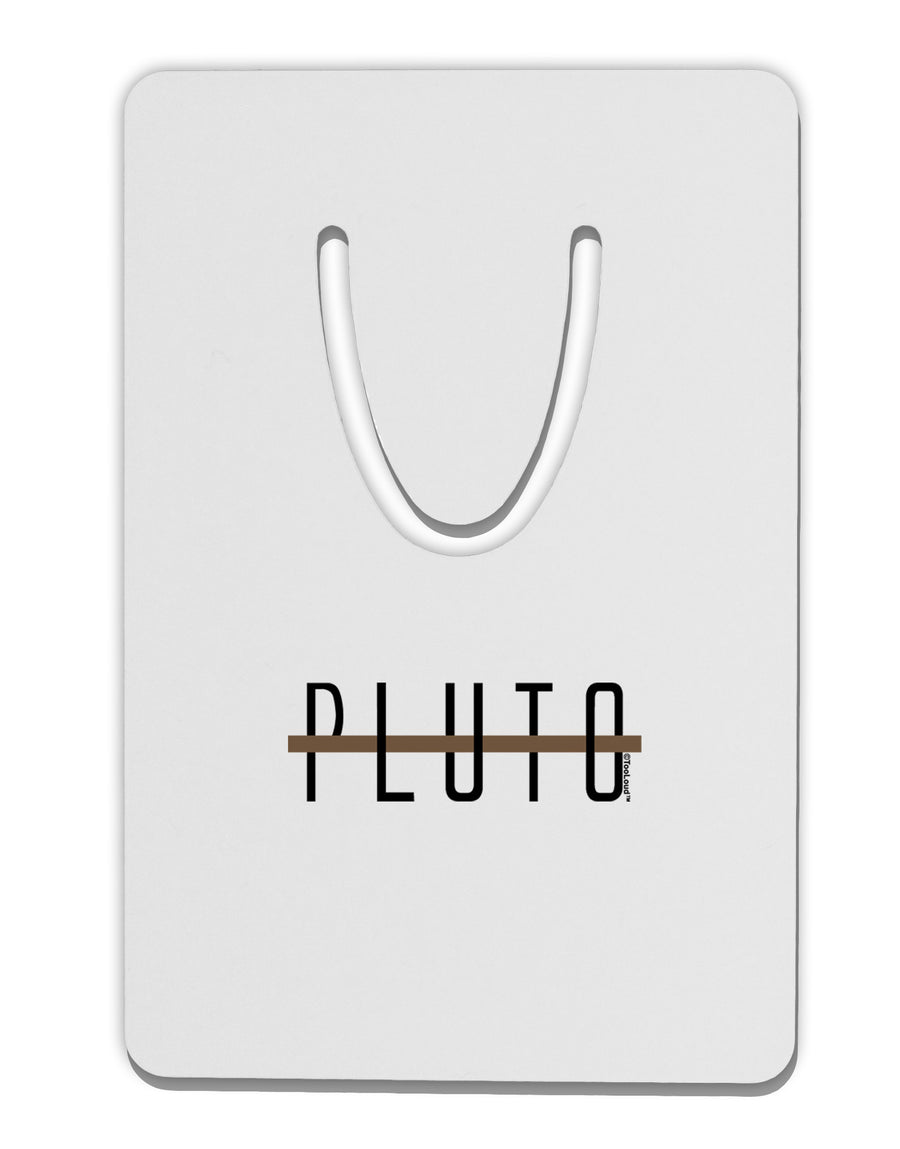 Planet Pluto Text Only Aluminum Paper Clip Bookmark by TooLoud-Bookmark-TooLoud-White-Davson Sales