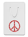 Peace Sign Hearts Red Aluminum Paper Clip Bookmark-Bookmark-TooLoud-White-Davson Sales