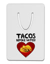 Tacos before Vatos Aluminum Paper Clip Bookmark by TooLoud-Bookmark-TooLoud-White-Davson Sales