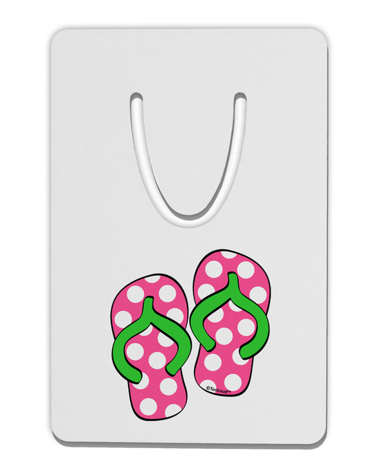 Cute Polka Dot Flip Flops - Pink and Green Aluminum Paper Clip Bookmark-Bookmark-TooLoud-White-Davson Sales