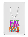 Eat Sleep Rave Repeat Color Aluminum Paper Clip Bookmark by TooLoud-Bookmark-TooLoud-White-Davson Sales