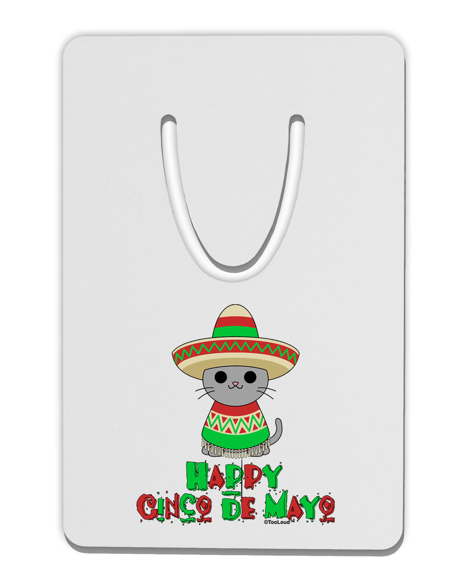 Happy Cinco de Mayo Cat Aluminum Paper Clip Bookmark by TooLoud-Bookmark-TooLoud-White-Davson Sales