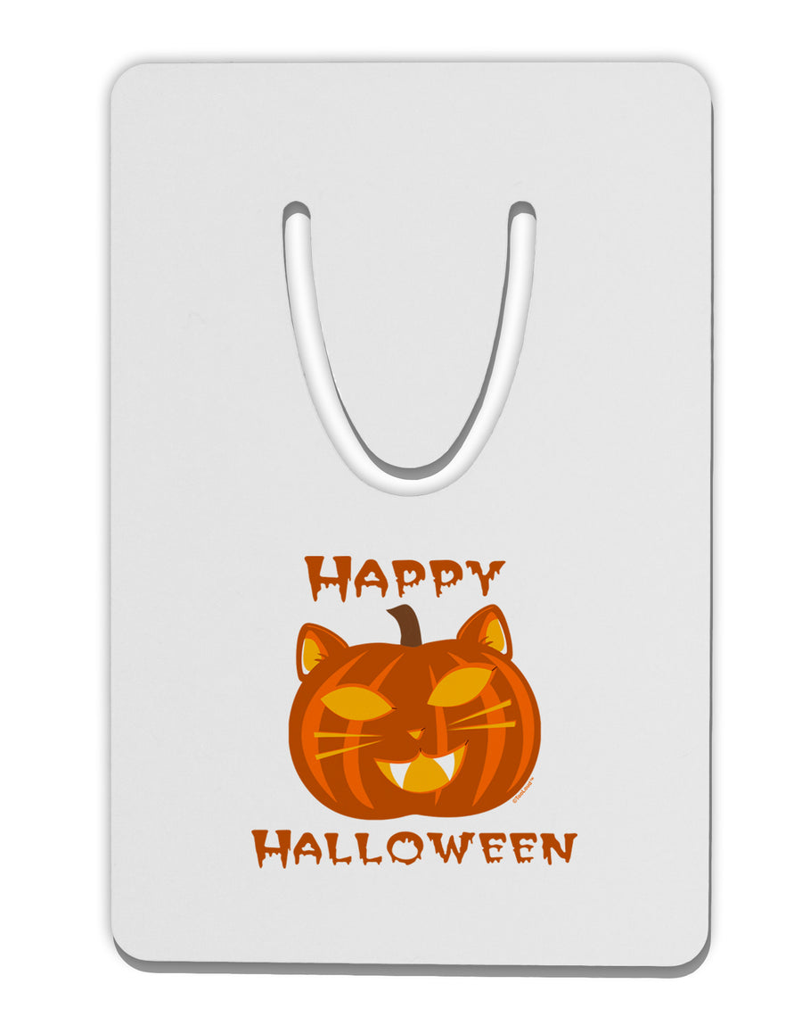 Cat-O-Lantern With Text Aluminum Paper Clip Bookmark-Bookmark-TooLoud-White-Davson Sales