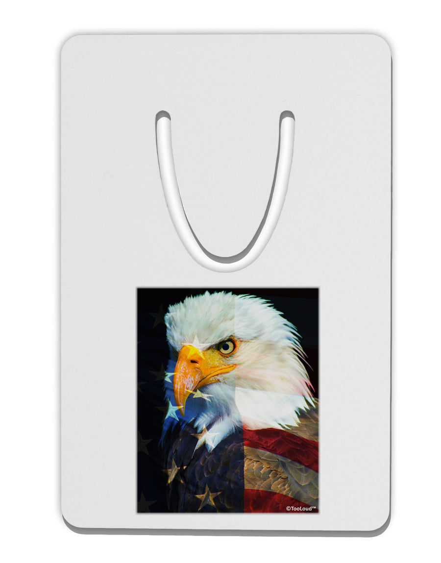 Patriotic Bald Eagle - American Flag Aluminum Paper Clip Bookmark by TooLoud-Bookmark-TooLoud-White-Davson Sales