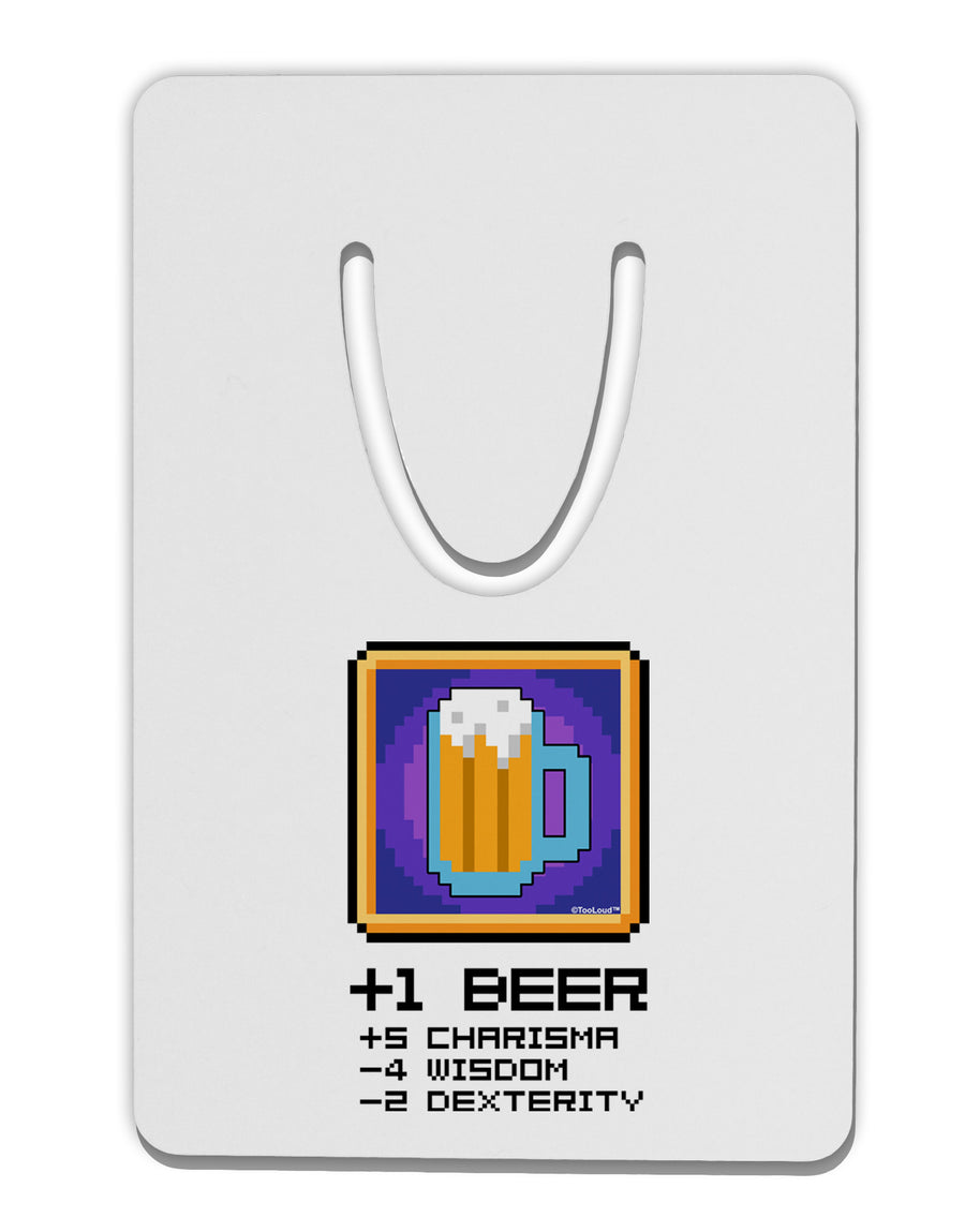 Pixel Beer Item Aluminum Paper Clip Bookmark-Bookmark-TooLoud-White-Davson Sales