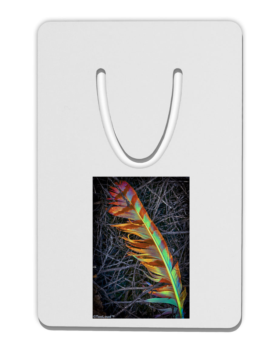 Rainbow Feather Aluminum Paper Clip Bookmark-Bookmark-TooLoud-White-Davson Sales