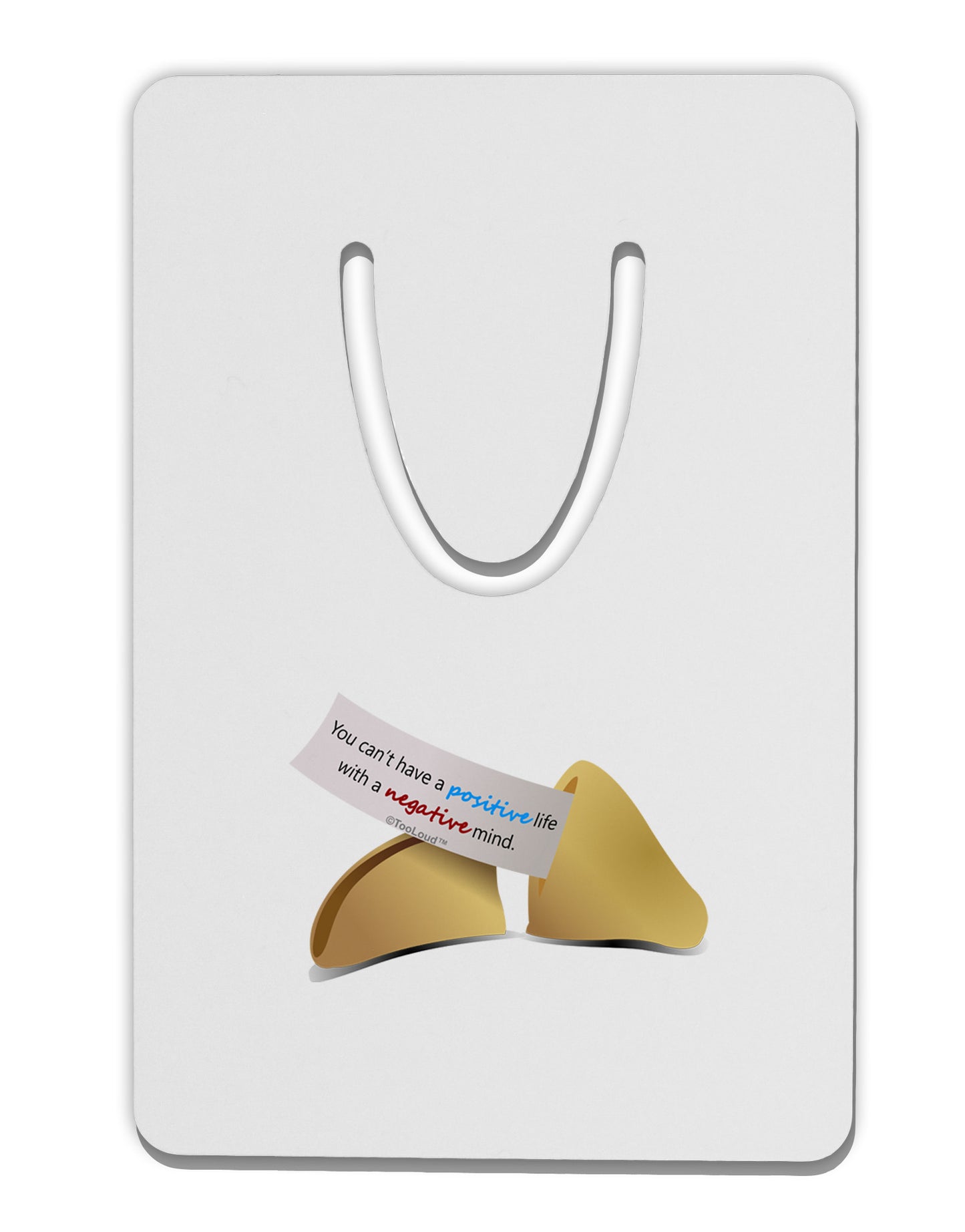 Positive Life - Fortune Cookie Aluminum Paper Clip Bookmark-Bookmark-TooLoud-White-Davson Sales