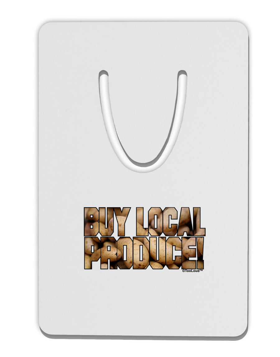 Buy Local Produce Potatoes Text Aluminum Paper Clip Bookmark-Bookmark-TooLoud-White-Davson Sales