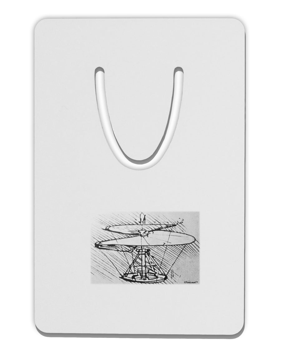 Helicopter Sketch Aluminum Paper Clip Bookmark-Bookmark-TooLoud-White-Davson Sales