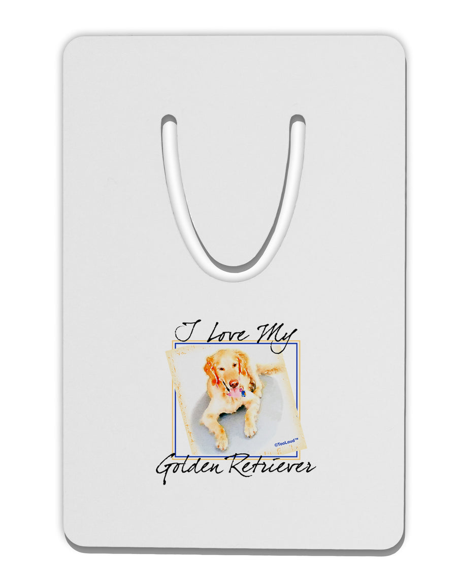 I Love My Golden Retriever Aluminum Paper Clip Bookmark-Bookmark-TooLoud-White-Davson Sales