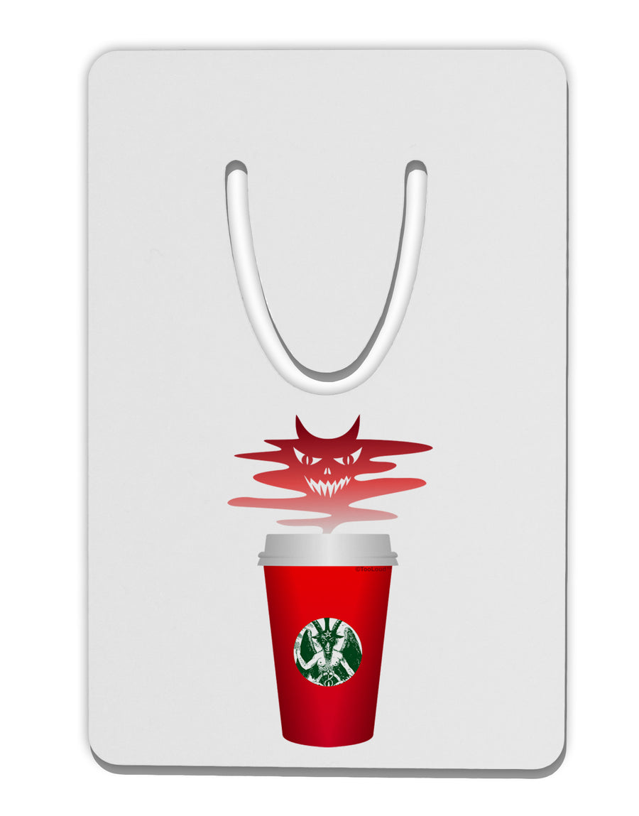 Red Cup Satan Coffee Aluminum Paper Clip Bookmark by TooLoud-TooLoud-White-Davson Sales