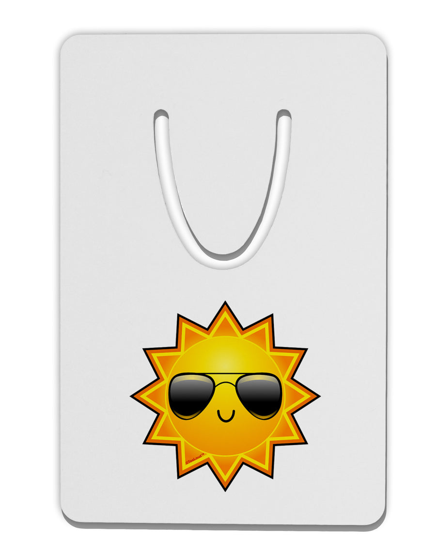 Sun With Sunglasses Aluminum Paper Clip Bookmark by TooLoud-Bookmark-TooLoud-White-Davson Sales