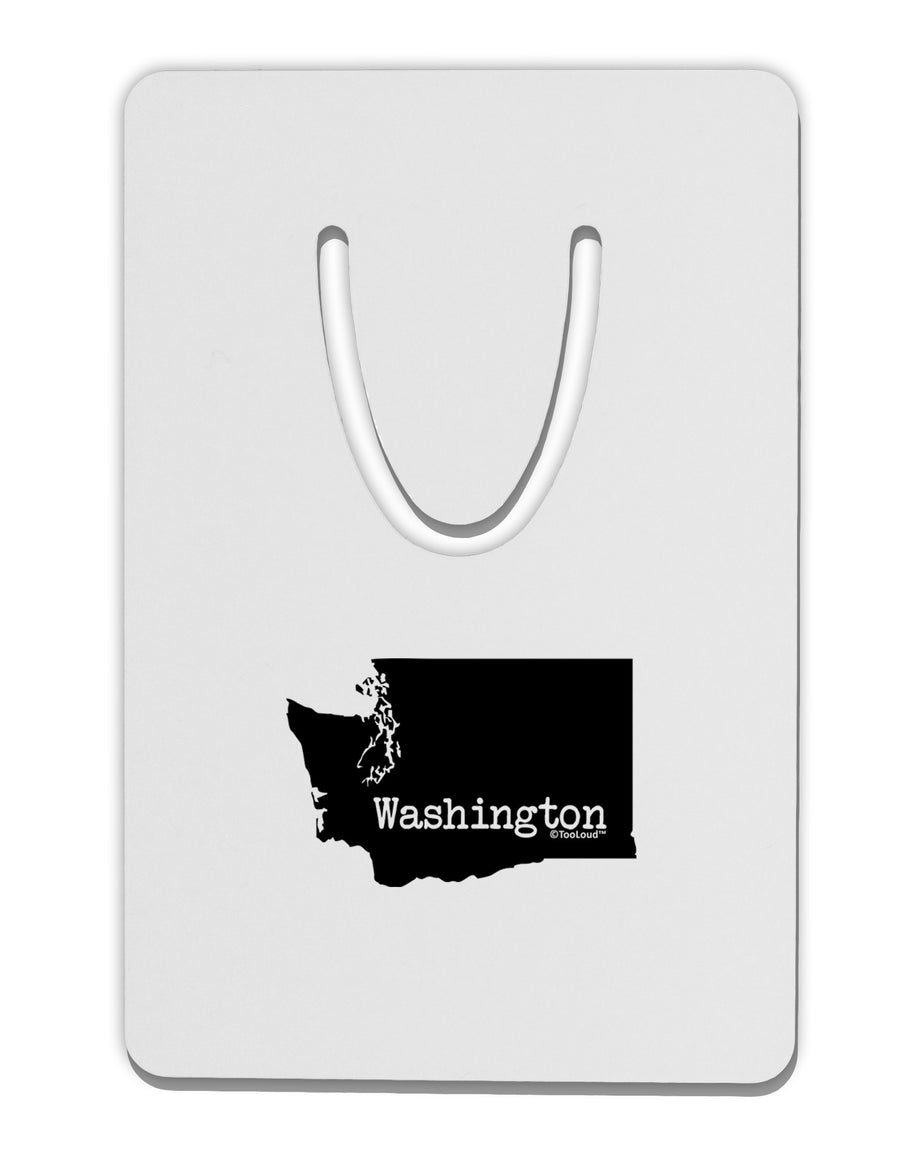 Washington - United States Shape Aluminum Paper Clip Bookmark-Bookmark-TooLoud-White-Davson Sales