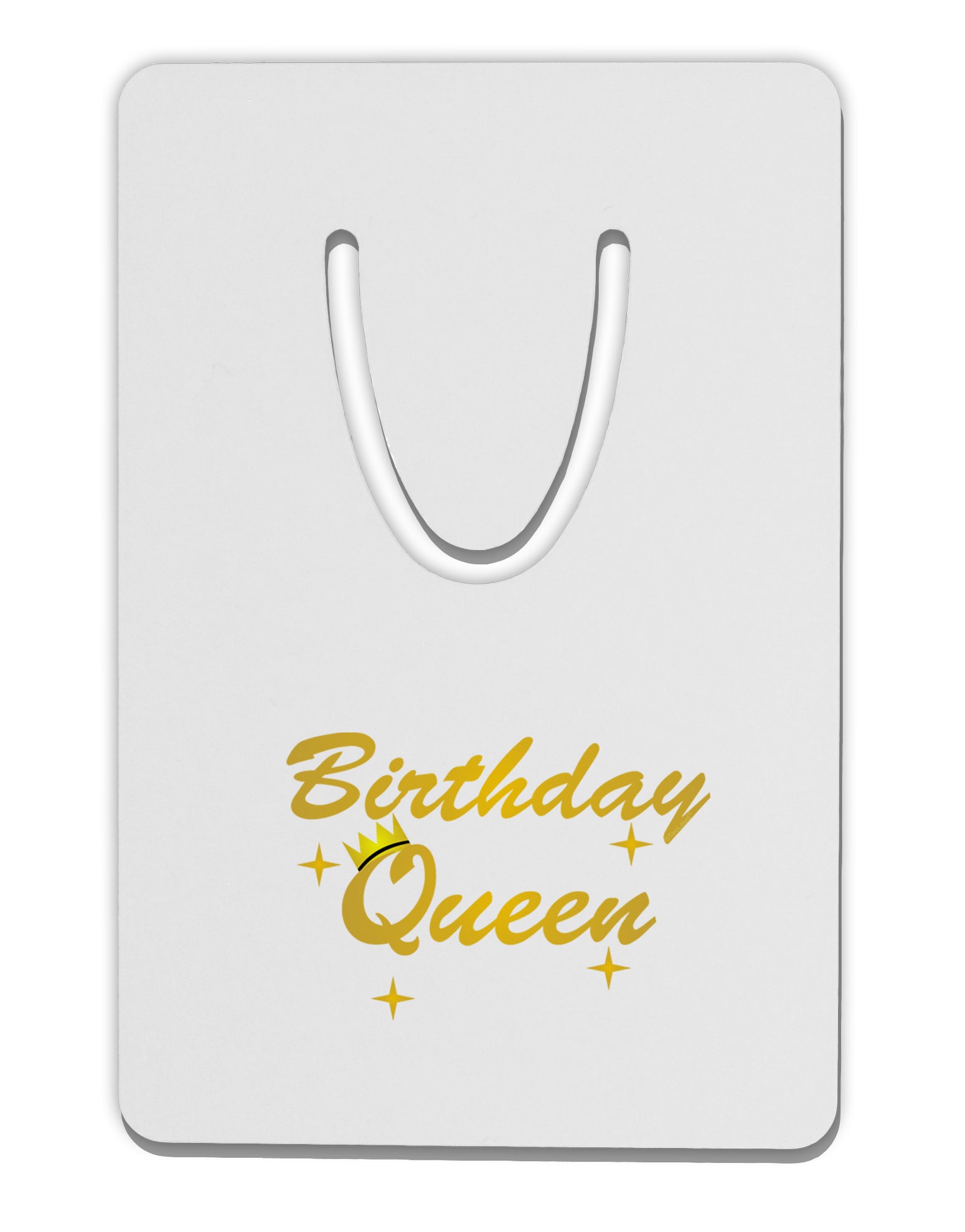 Birthday Queen Text Aluminum Paper Clip Bookmark by TooLoud-TooLoud-White-Davson Sales
