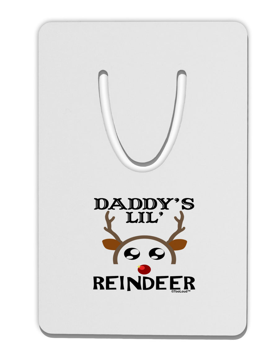 Daddy's Lil Reindeer Boy Aluminum Paper Clip Bookmark-Bookmark-TooLoud-White-Davson Sales