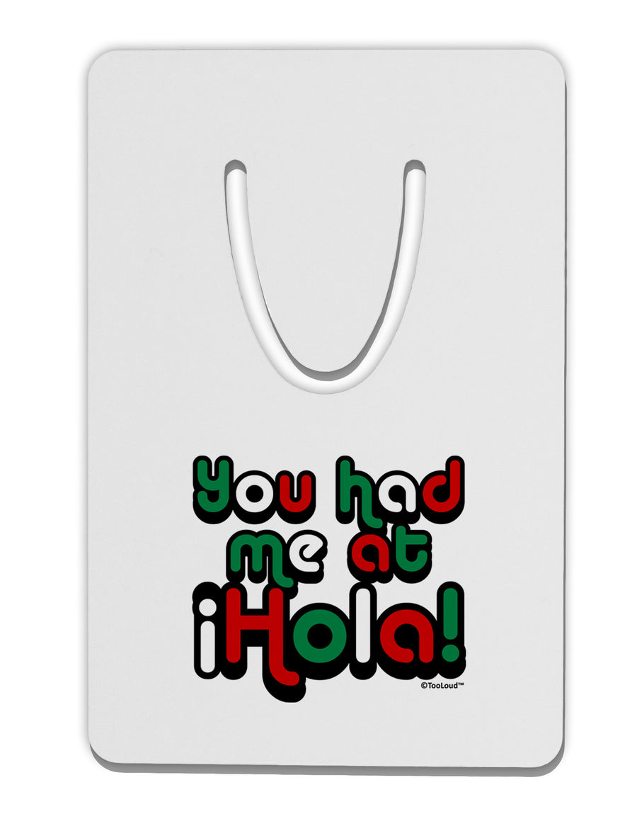 You Had Me at Hola - Mexican Flag Colors Aluminum Paper Clip Bookmark by TooLoud-Bookmark-TooLoud-White-Davson Sales