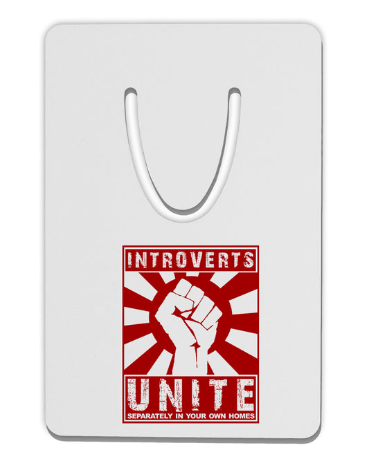 Introverts Unite Funny Aluminum Paper Clip Bookmark by TooLoud-TooLoud-White-Davson Sales