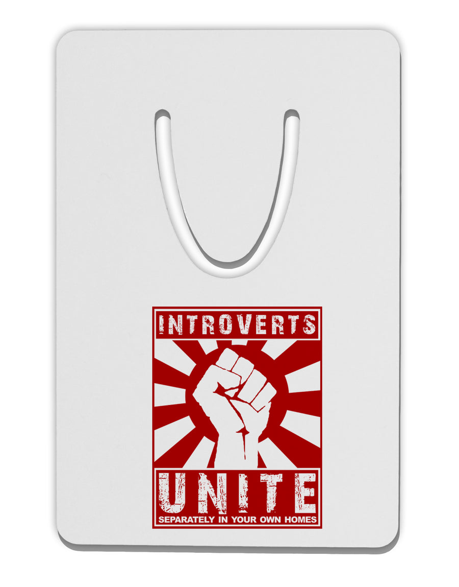 Introverts Unite Funny Aluminum Paper Clip Bookmark by TooLoud-TooLoud-White-Davson Sales