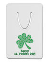 Happy St. Paddy's Day Shamrock Design Aluminum Paper Clip Bookmark by TooLoud-Bookmark-TooLoud-White-Davson Sales