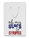 Oh My Stars and Stripes - Patriotic Design Aluminum Paper Clip Bookmark-Bookmark-TooLoud-White-Davson Sales