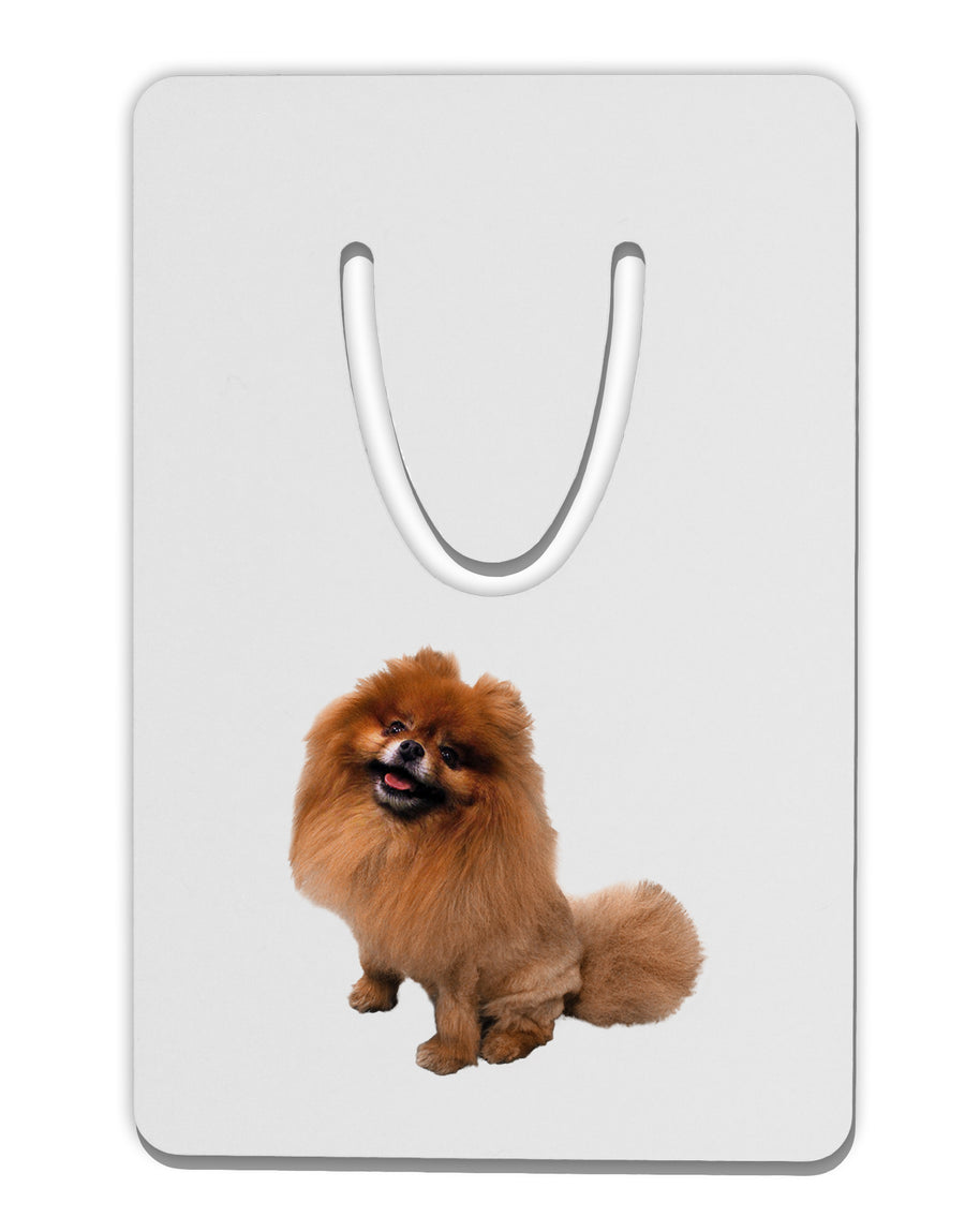 Pomeranian Sitting All Cute-Like Aluminum Paper Clip Bookmark-Bookmark-TooLoud-White-Davson Sales