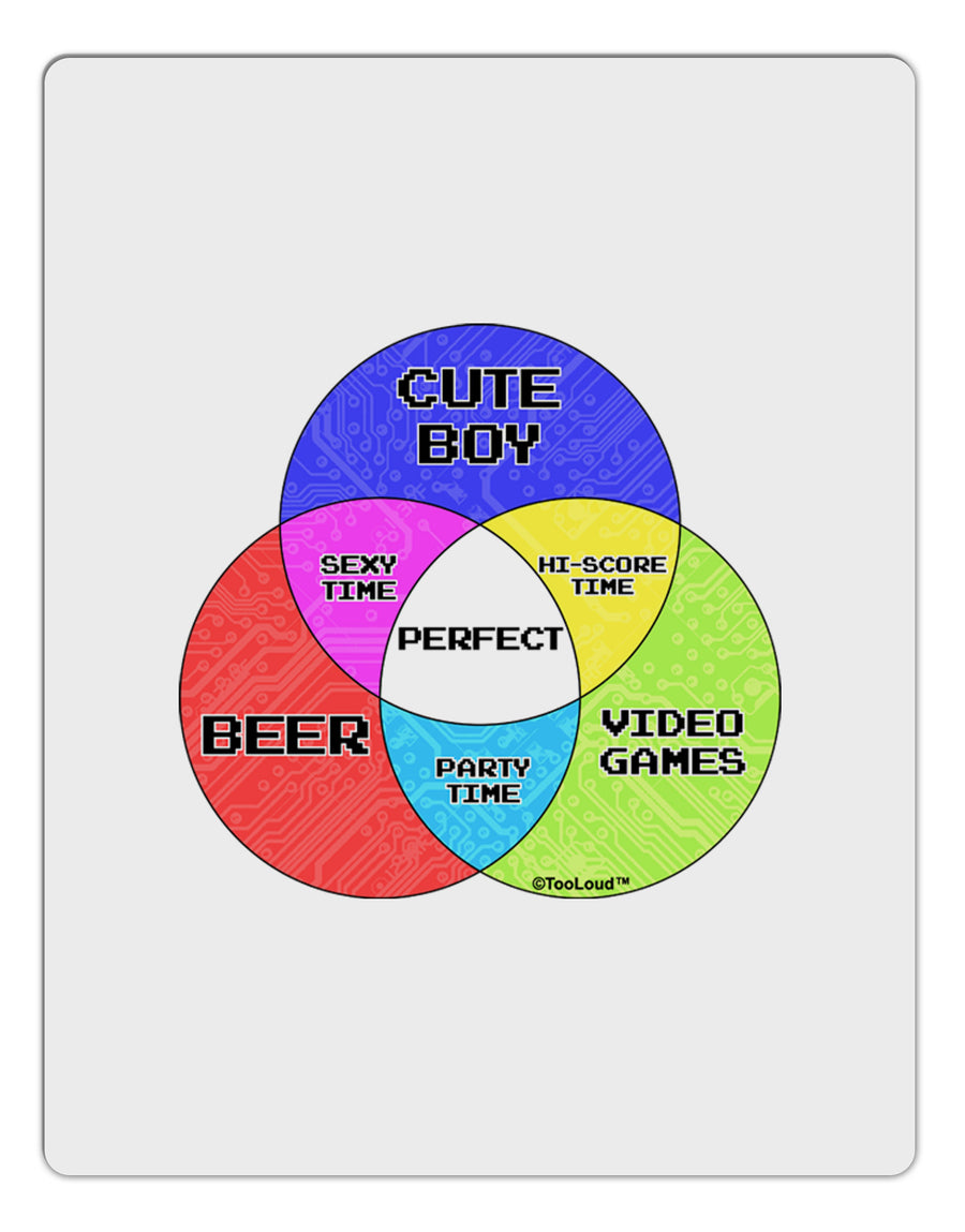 Beer Boy and Games Diagram Aluminum Dry Erase Board-Dry Erase Board-TooLoud-White-Davson Sales