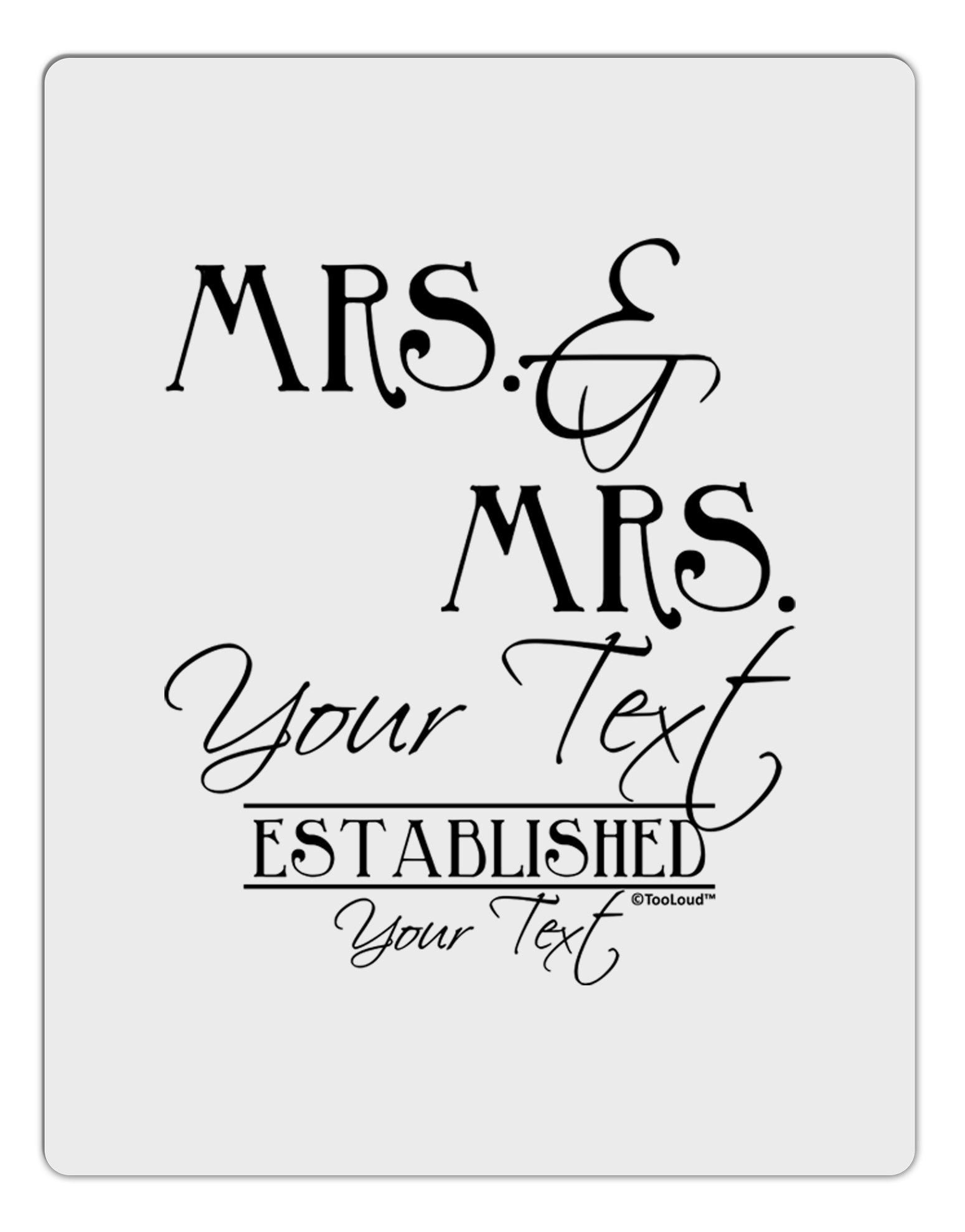 Personalized Mrs and Mrs Lesbian Wedding - Name- Established -Date