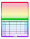 Horizontal Rainbow Gradient Blank Calendar Dry Erase Board All Over Print by TooLoud