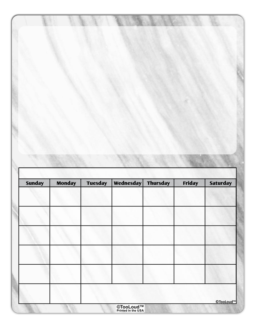 White Marble Pattern Blank Calendar Dry Erase Board All Over Print by TooLoud