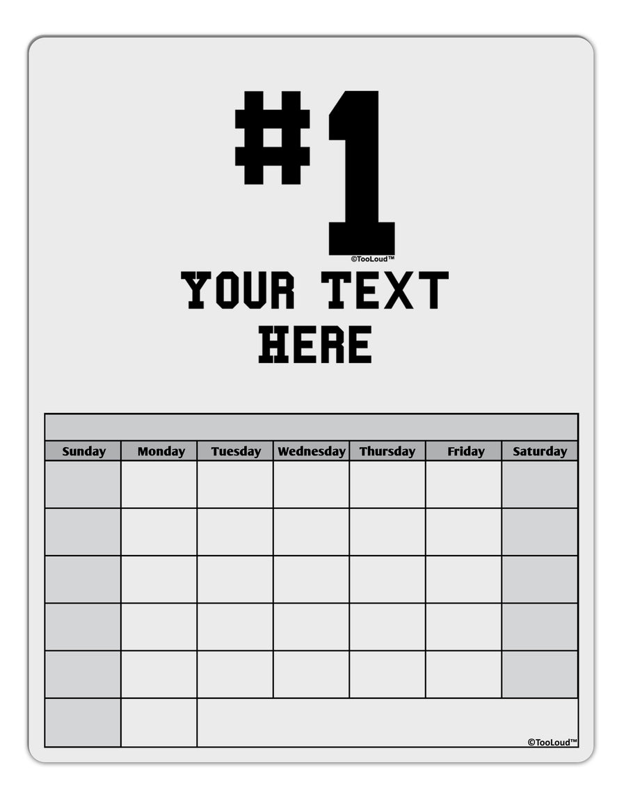 Personalized Number 1 Blank Calendar Dry Erase Board by TooLoud-Dry Erase Board-TooLoud-White-Davson Sales