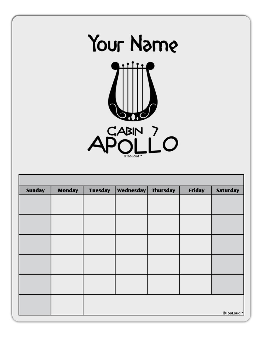 Personalized Cabin 7 Apollo Blank Calendar Dry Erase Board-Dry Erase Board-TooLoud-White-Davson Sales