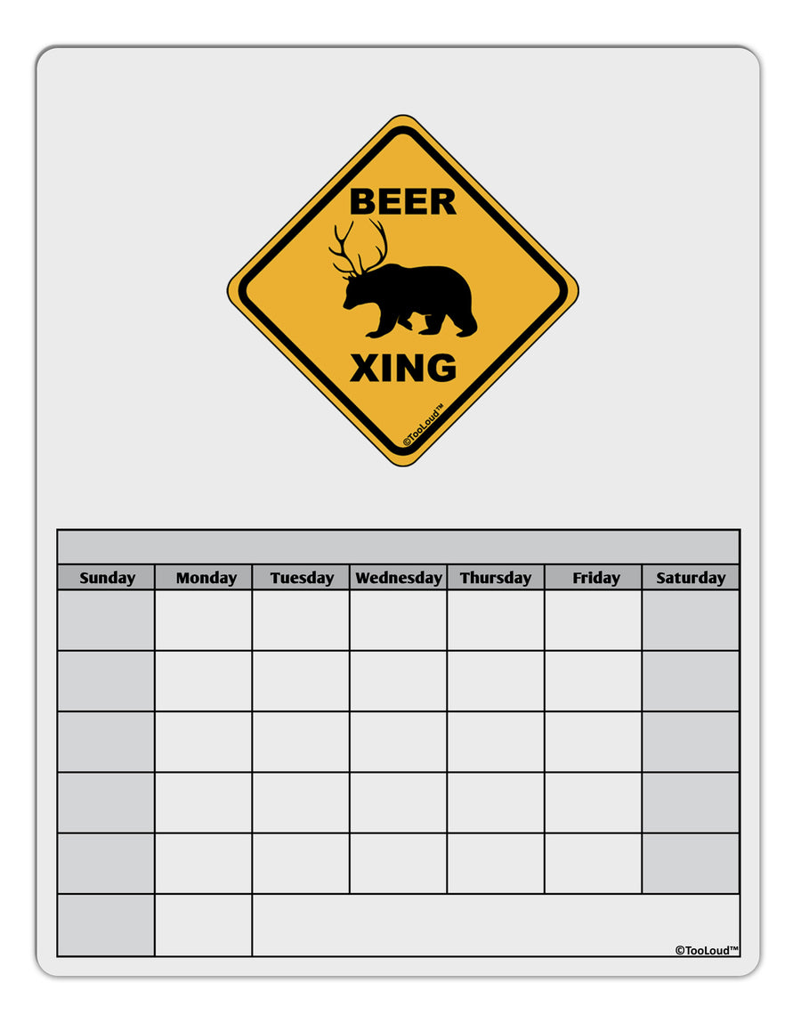 Beer Xing Blank Calendar Dry Erase Board-Dry Erase Board-TooLoud-White-Davson Sales